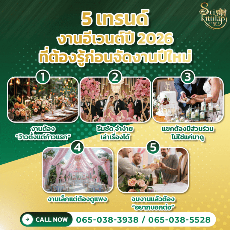 5 เทรนด์งานอีเวนต์ปี 2026 สำหรับจัดงานปีใหม่ โดยทีมรับจัดงานครบวงจร