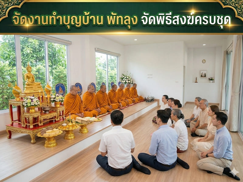 งานทำบุญบ้าน พัทลุง จัดพิธีสงฆ์ครบชุด ดูแลครบทุกขั้นตอน