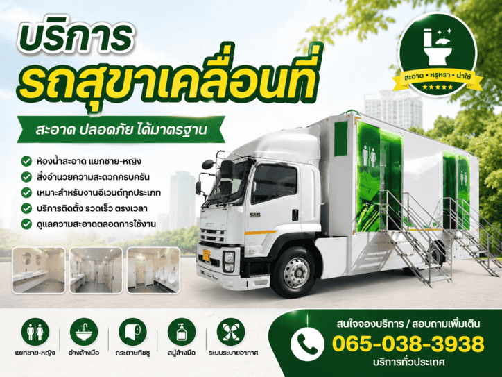 บริการรถสุขาเคลื่อนที่ โทร 0650383938